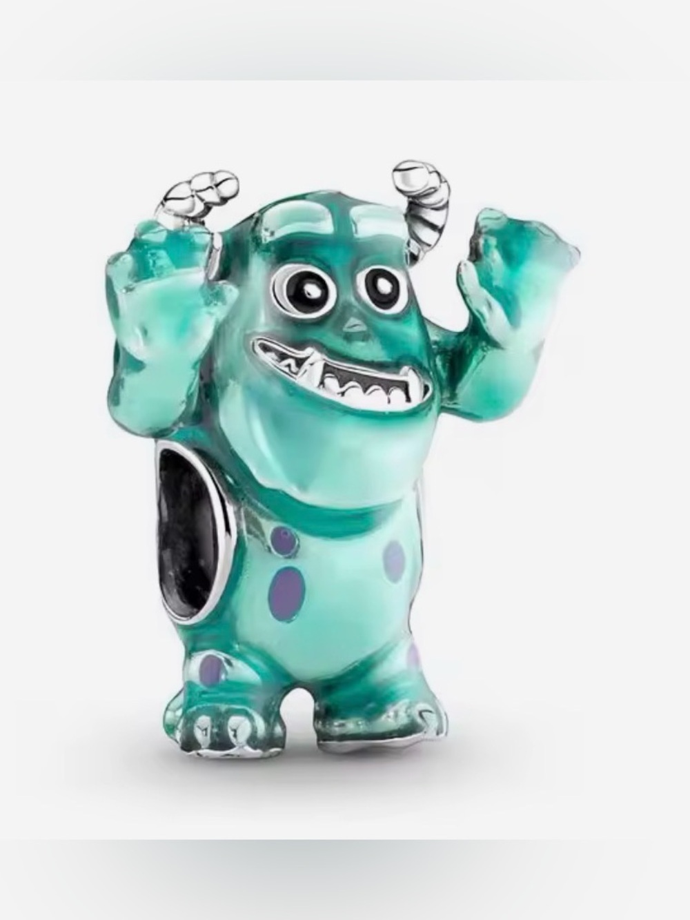 Silver & Teal Monster Inc Disney Charm